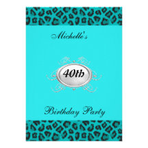 Invitation turquoise et turquoise de fête d'annive