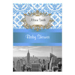Invitation V de baby shower de damassé de BW D4 d' invitations
