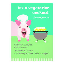 Invitation végétarienne de barbecue
