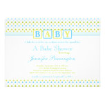 Invitation vert-bleu de baby shower de garçon de à