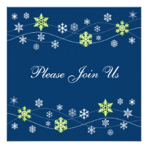 Invitation vert clair élégante de flocon de neige