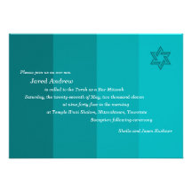 Invitation vert d'eau tonale de Mitzvah de barre