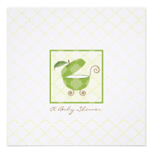 Invitation verte de douche de voiture d'enfant d'A