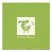 Invitation verte de douche de voiture d'enfant d'A