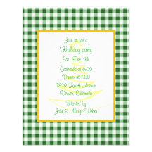 Invitation verte de fête de vacances d'or de guing