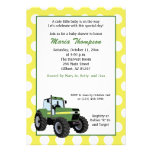 Invitation verte du baby shower 5x7 de tracteur (j invitations