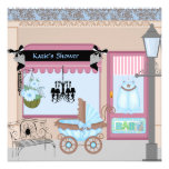 Invitation victorienne de baby shower pour le garç