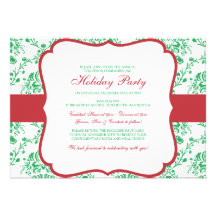 Invitation victorienne de damassé de Noël