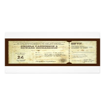 invitation vintage de billet de mariage avec la co