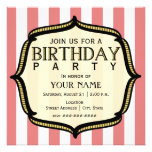 Invitation vintage de fête d'anniversaire