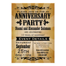 Invitation vintage de fête d'anniversaire de pays