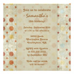 Invitation vintage de fête d'anniversaire de pois 