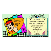 Invitation vintage de fête d'anniversaire de surpr photocarte personnalisée