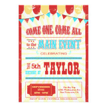 Invitation vintage de fête d'anniversaire de typog