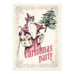 Invitation vintage de fête de Noël du père noël