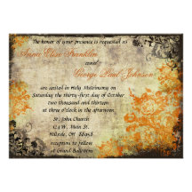 Invitation vintage de mariage de roses oranges