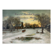 Invitation vintage de Noël de réveillon de Noël de