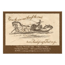 Invitation vintage de thanksgiving