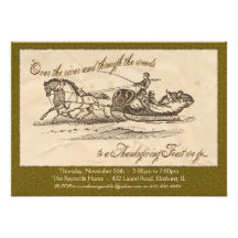 Invitation vintage de thanksgiving - vert