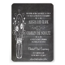 Invitation vintage de typographie de pot de maçon 