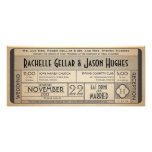 Invitation vintage IV de billet de mariage -- ère 