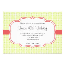 Invitation vintage jaune et de corail