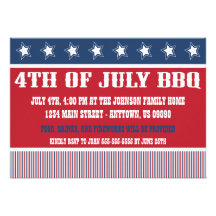 Invitations 4 juillet rustiques de BBQ
