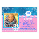 Invitations adorables d'anniversaire de flocon de 