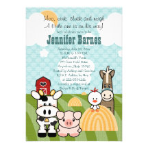 Invitations animales de baby shower de basse-cour