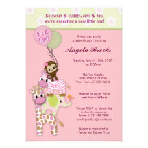 Invitations animales de baby shower de safari de j
