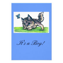 Invitations/annonces de loup de bébé