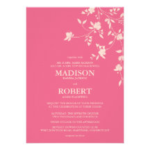 Invitations argentées de mariage de pivoine de chè