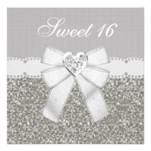 Invitations argentés de coeur de scintillement et 