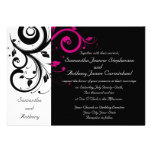 Invitations audacieuses noires/blanches/magenta de