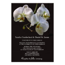 Invitations blanches de mariage d'orchidée invitations