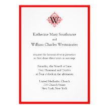 Invitations blanches et noires rouges de mariage
