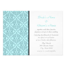 Invitations blanches noires turquoises de mariage 