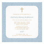 Invitations bleues de damassé et de baptême de cro
