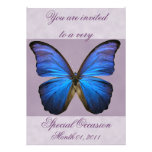 Invitations bleues de fantaisie de papillon de Mor