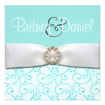 Invitations bleues de mariage