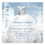 Invitations bleues de Quinceanera de flocons de ne