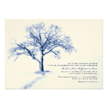 Invitations bleues et blanches de mariage d'hiver