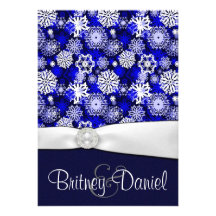 Invitations bleues et blanches d'hiver de flocon d