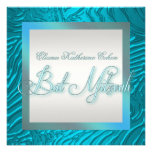 Invitations bleues turquoises de bat mitzvah de zè