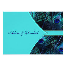 Invitations bleues turquoises royales de mariage d