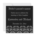 Invitations carrées gothiques élégantes de mariage invitations