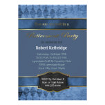 Invitations classiques à motifs de losanges bleues