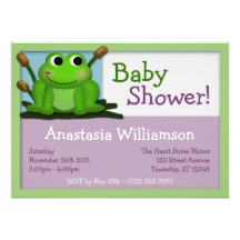 Invitations colorées de baby shower de Froggy mign