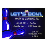 Invitations cosmiques de partie de bowling de lueu