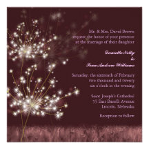 Invitations crépusculaires rougeoyants de mariage 